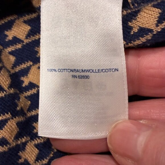 Lands End Women's Tall 100% Supima Cotton Herringbone Cardigan Sweater Size LT - Picture 5 of 6